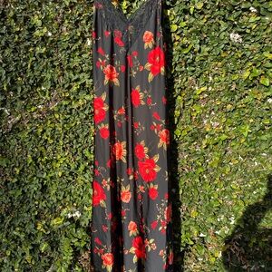 The Collection by Old Navy Black and Red Floral Maxi Dress